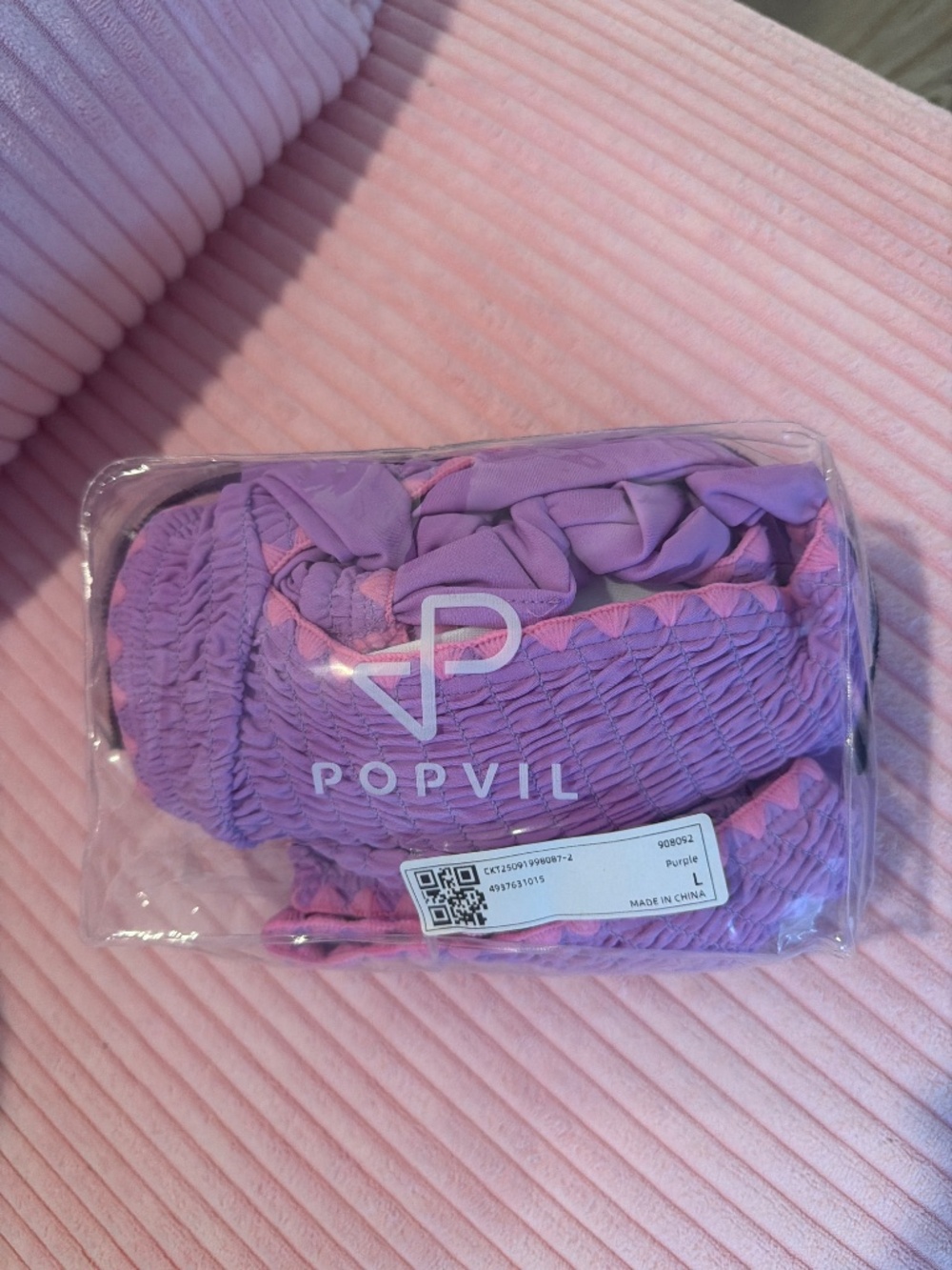Popvil Smocked High-Waisted Bikini Set (L) - Picture 2 of 2